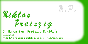 miklos preiszig business card